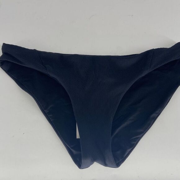 Becca American Fit Womens Black New Ribbed Bikini Bottom US Small - Picture 1 of 8